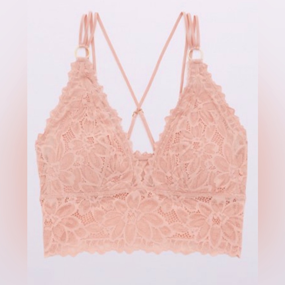 Aerie Sunkissed Lace Padded Plunge Bralette